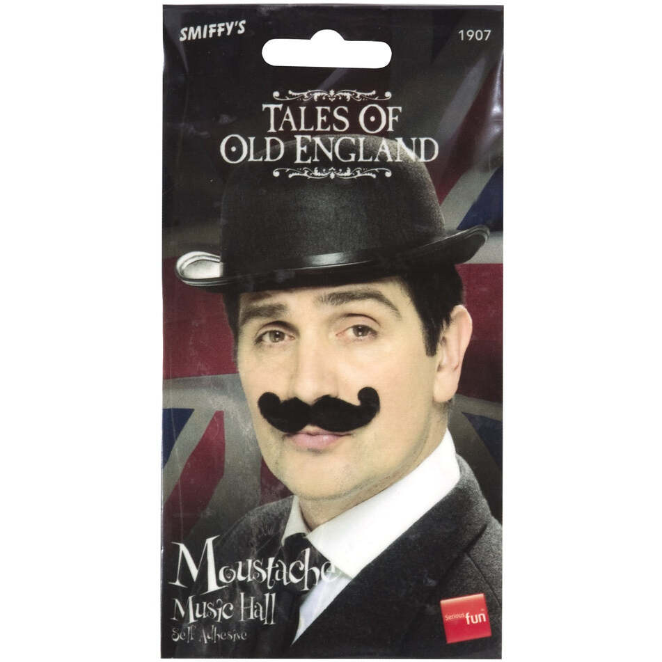 Tales Of Old England Music Hall Tash Black Self Adhesive Costume Accessory 1