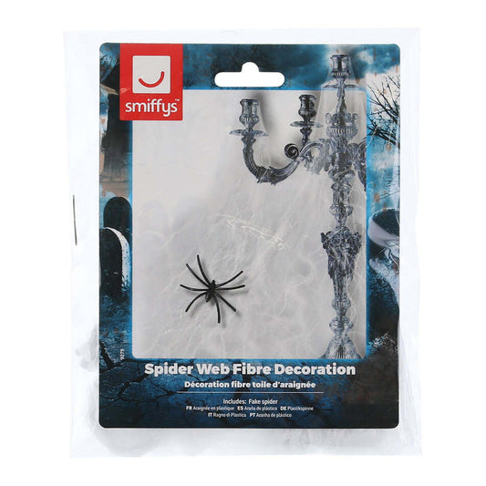 Spider Web Decoration White 1 Plastic Spider Halloween Party Accessory 1
