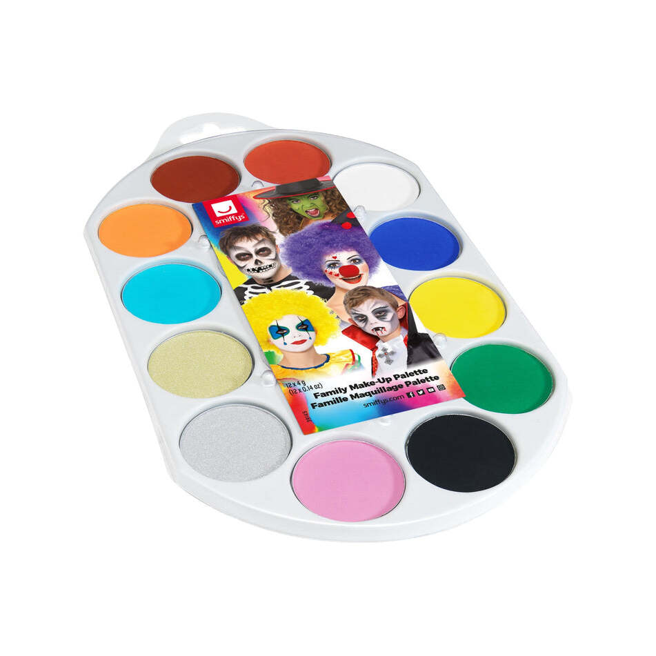 SFX Make Up Palette Aqua 12 Colours 4 Brushes 2 Sponges 1