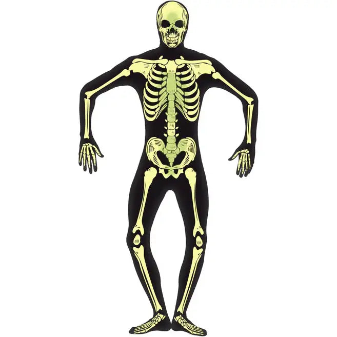 Skeleton Second Skin Adult Glow In The Dark Costume 1