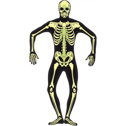 Skeleton Second Skin Adult Glow In The Dark Costume 1