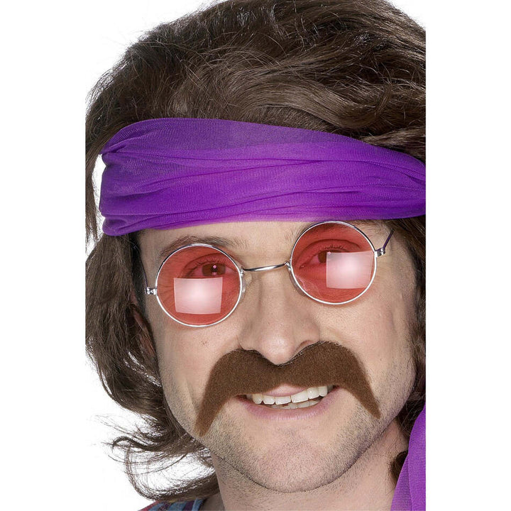 Seventies Tash Brown Self Adhesive Adult Costume Accessory 1