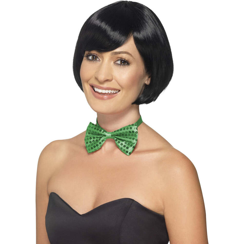 Sequin Bow Tie Green Adult Costume Accessory 1