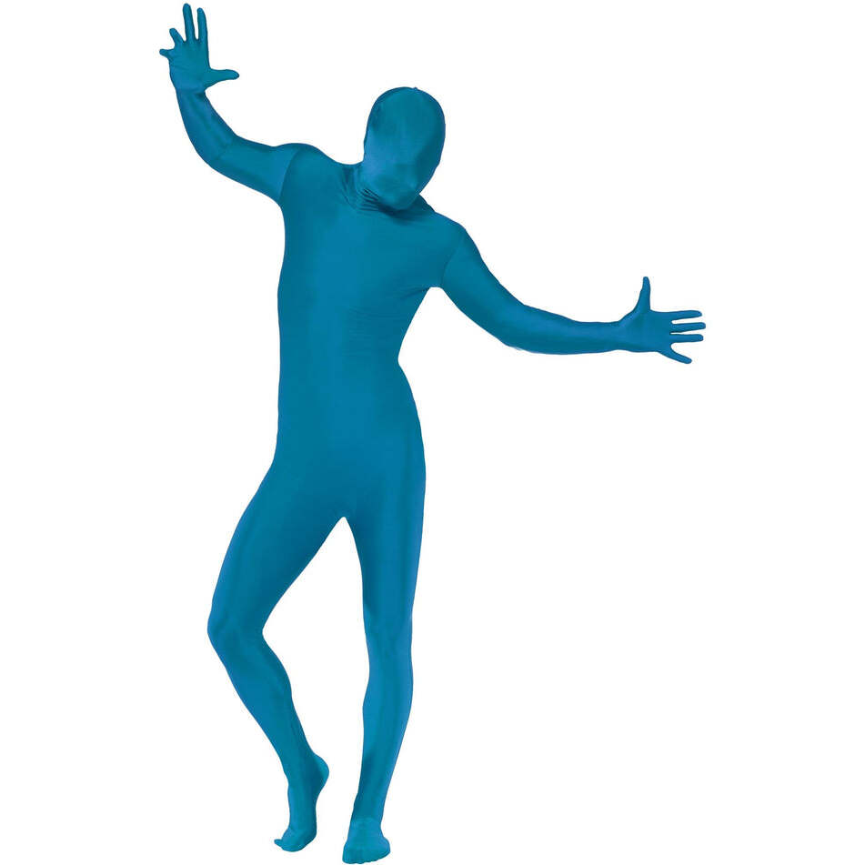 Second Skin Suit Adult Blue with Bumbag Concealed Fly and Under Chin Opening 1