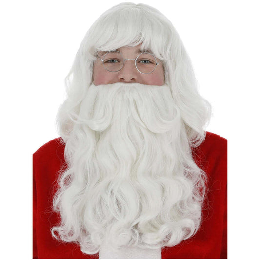 Santa Wig and Beard Set White 38cm Adult Costume Accessory 1