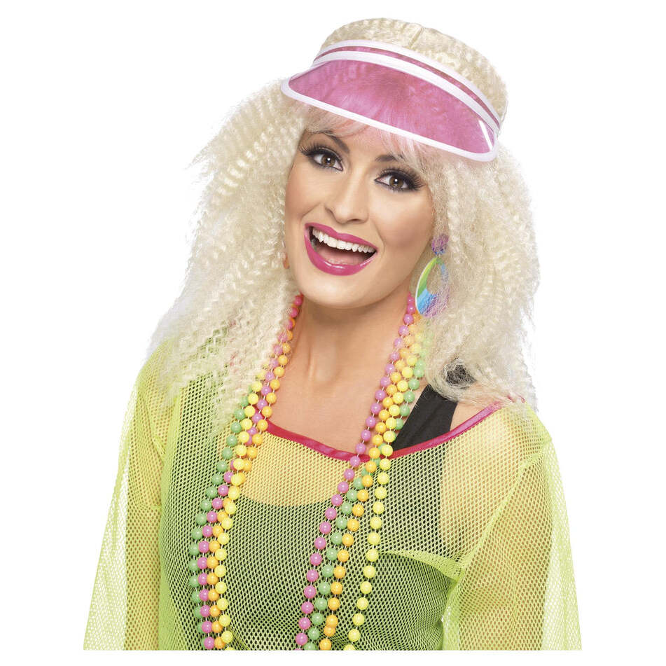 Poker Visor Adult Pink 80s Costume Accessory 1