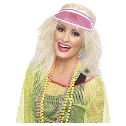 Poker Visor Adult Pink 80s Costume Accessory 1