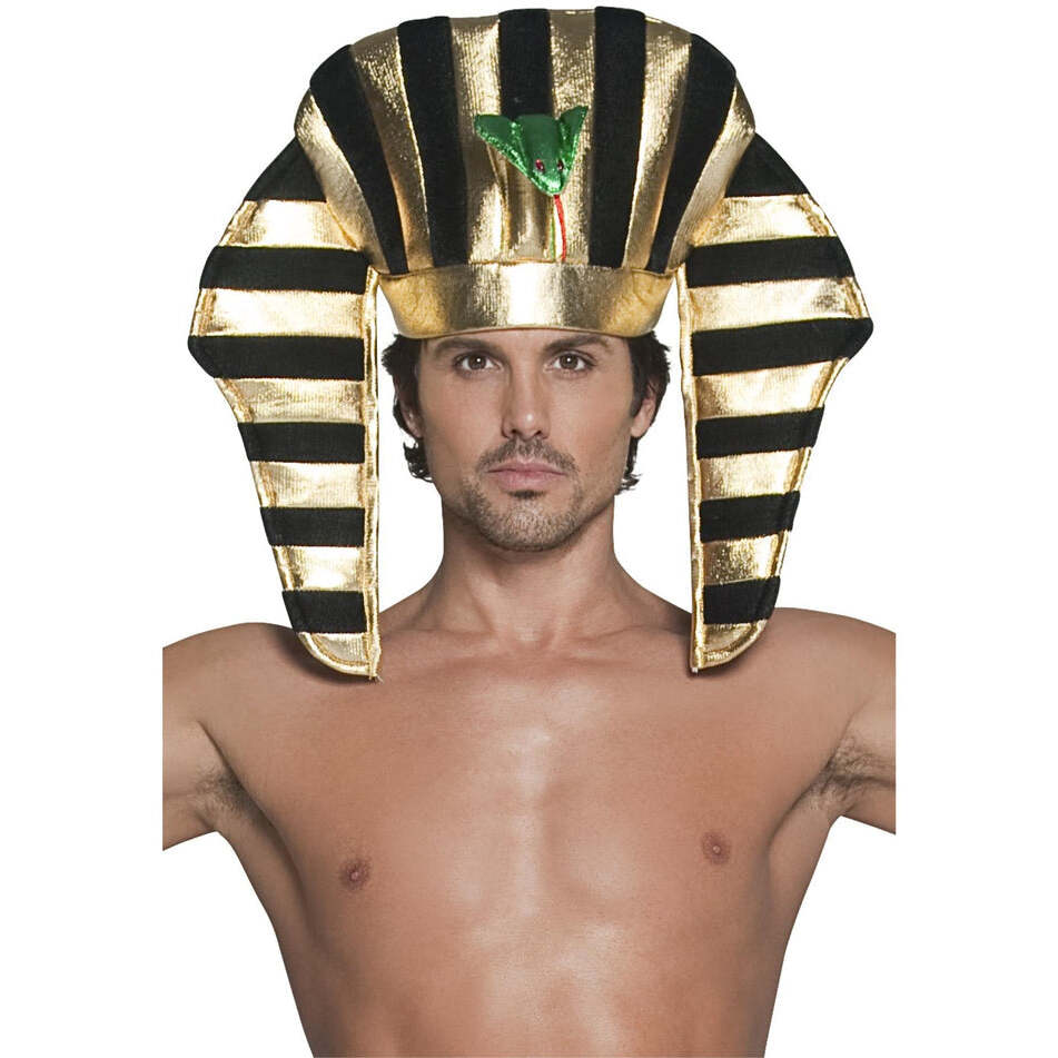 Pharaoh Headpiece Adult Black Gold Egyptian Costume Accessory 1
