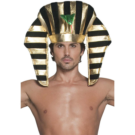 Pharaoh Headpiece Adult Black Gold Egyptian Costume Accessory 1