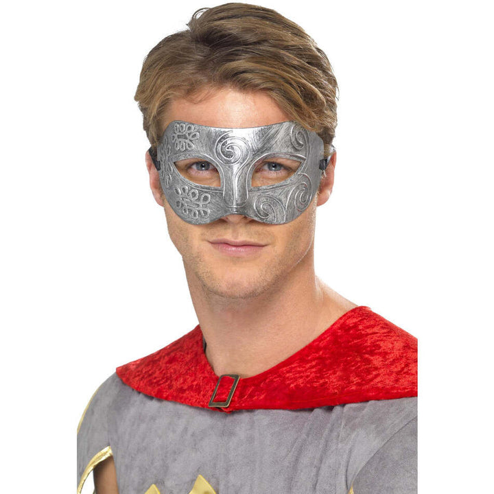 Metallic Warrior Colombina Eyemask Silver Adult Costume Accessory 1