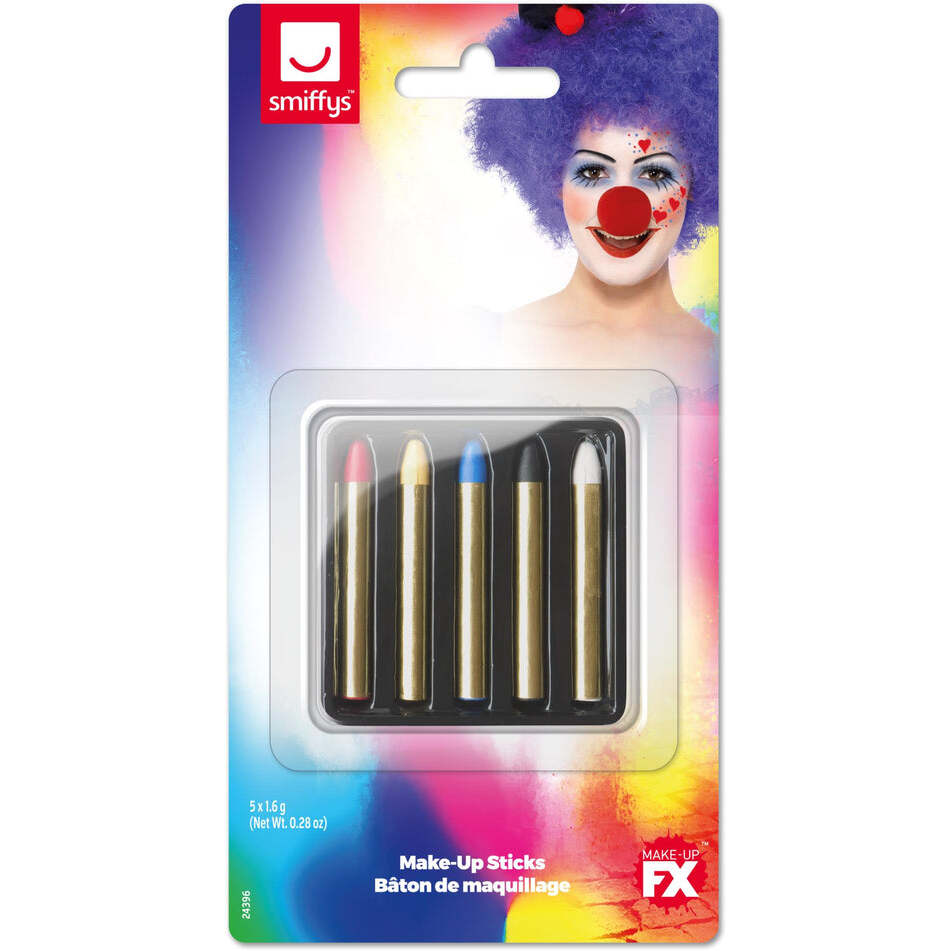Make Up Sticks In 5 Colours Red Yellow Blue Black and White 1