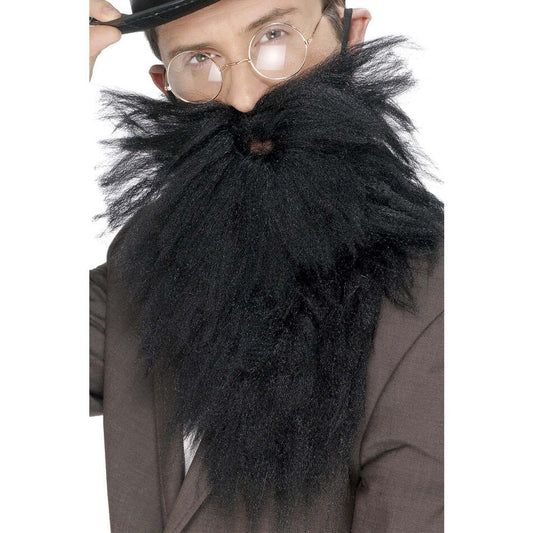 Black Long Beard and Tash Adult Instant Disguise Costume 1