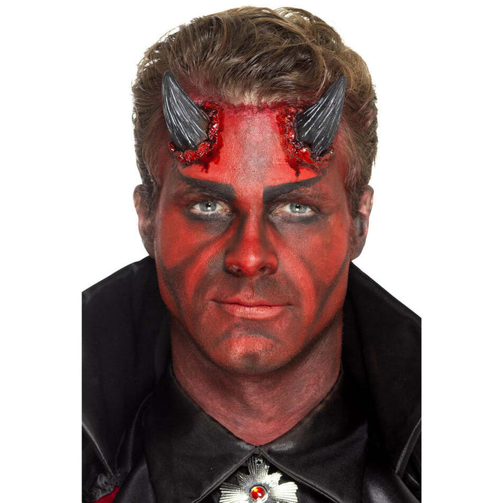Latex Devil Horn Prosthetics Black with Adhesive Adult Foam FSX Accessory 1