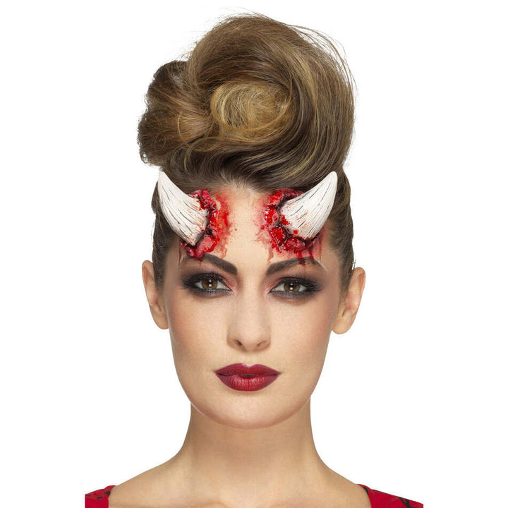 Latex Devil Horn Prosthetics with Adhesive Adult SFX Make Up Accessory 1