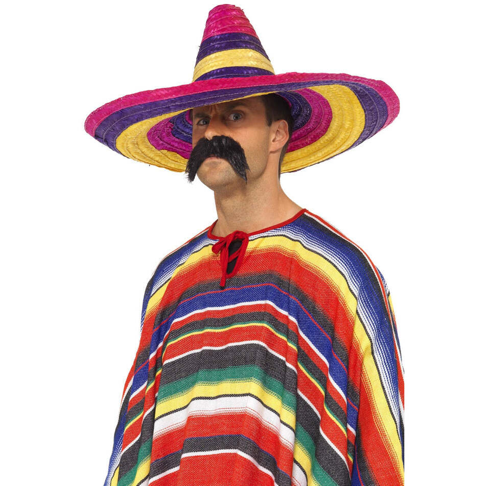 Large Multi Colured Sombrero Adult Mexican Costume Accessory 1
