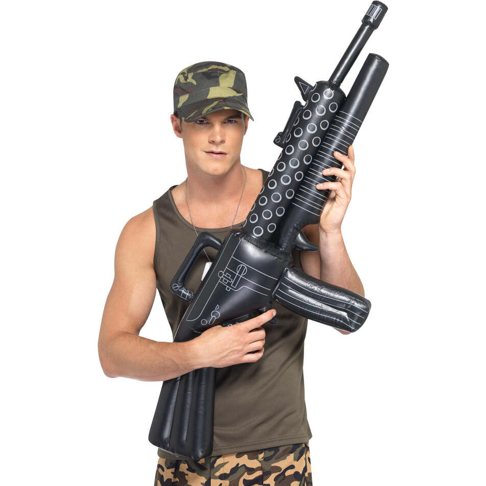 Inflatable Machine Gun Adult Black 112cm Costume Accessory 1