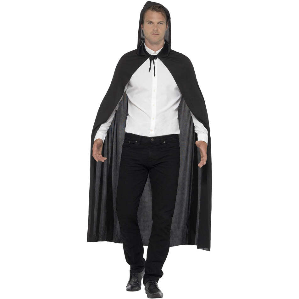 Hooded Vampire Cape Black Adult Costume Accessory 1
