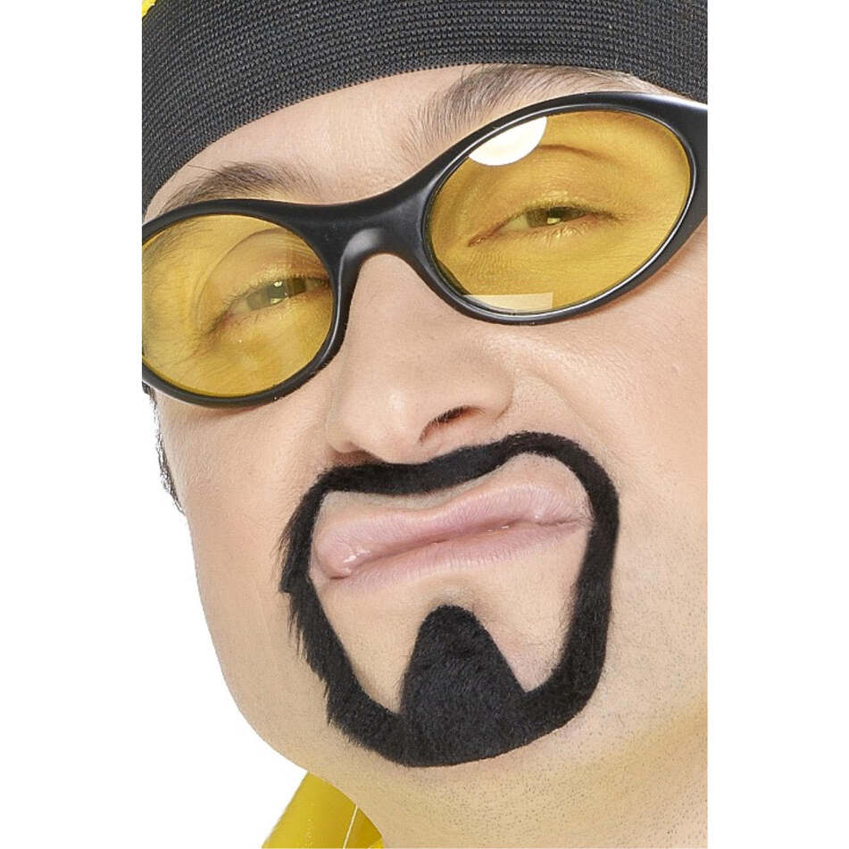 Herb Warrior Black Tash and Goatee Beard Set Adult Costume Accessory 1
