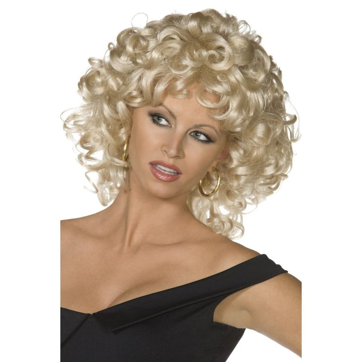 Sandy Last Scene Grease Ladies Curly Blonde Costume Wig 1