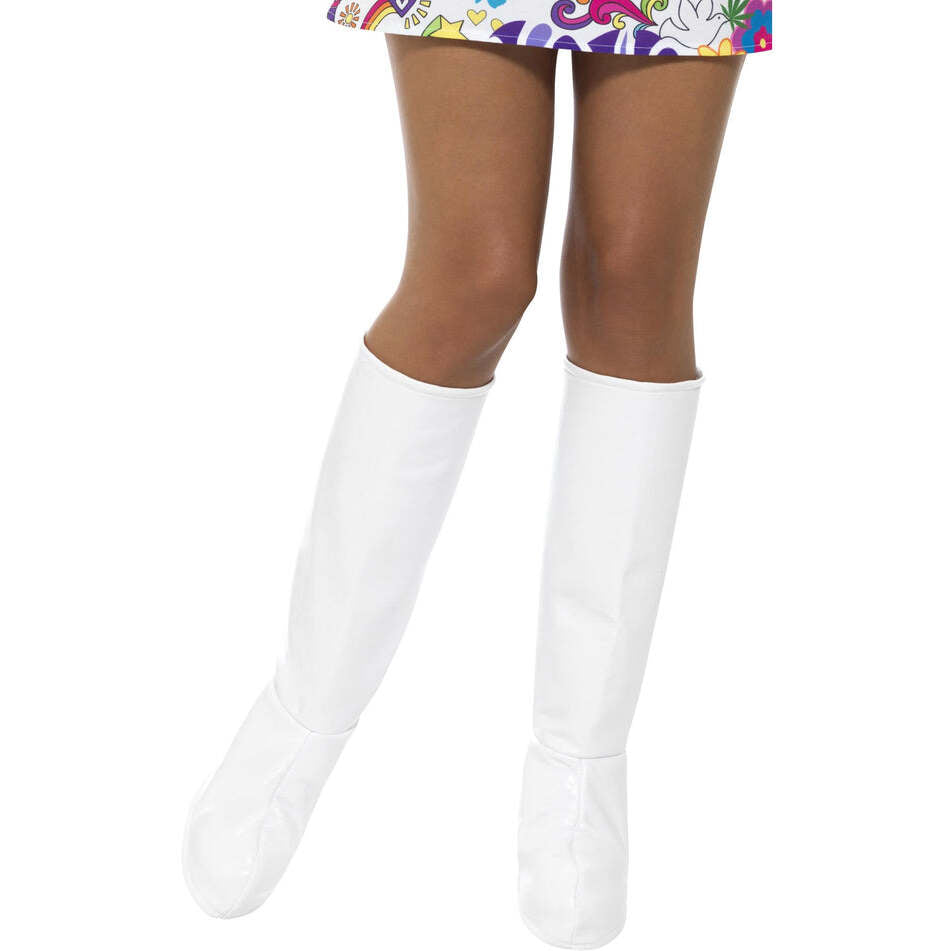 60s Gogo Boot Covers White Adult Costume Accessory 1