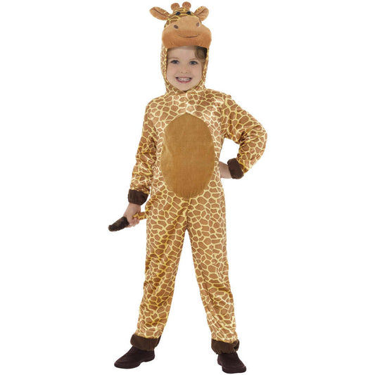 Giraffe Costume Kids Brown with Hooded Jumpsuit and Tail 1