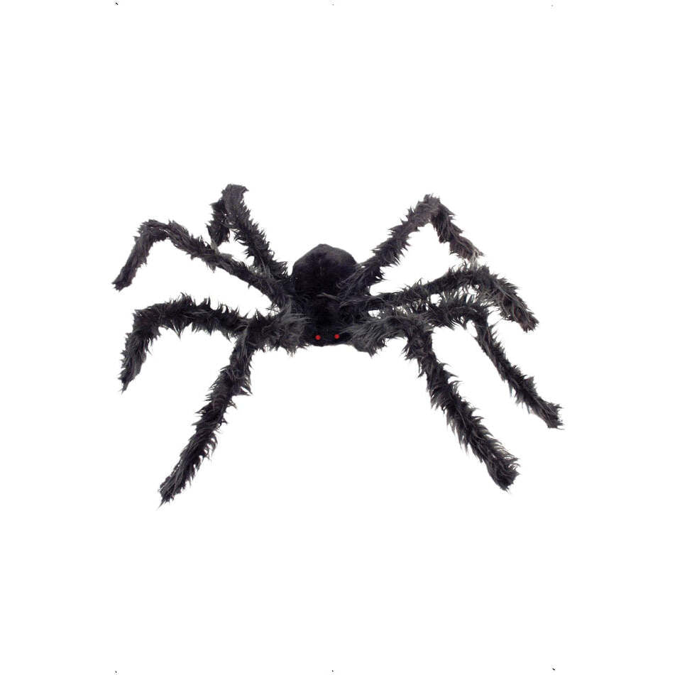 Giant Hairy Spider with Light Up Eyes Black Bendy Legs 102cm 1