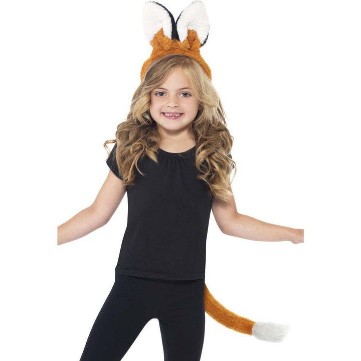 Fox Kit Kids Brown Ears Headband and Tail Instant Costume 1