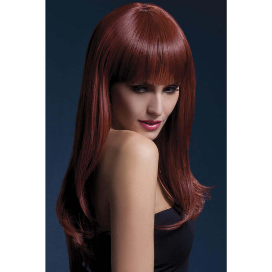 Fever Sienna Wig Auburn 66cm Long Feathered With Fringe Adult Costume Hair 1