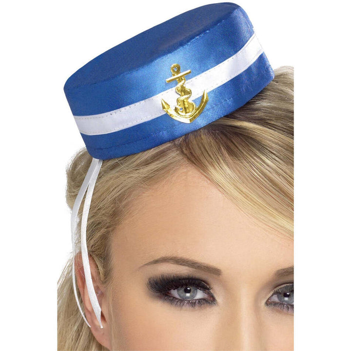 Sailor Pill Box Hat Adult Naval Costume Accessory 1