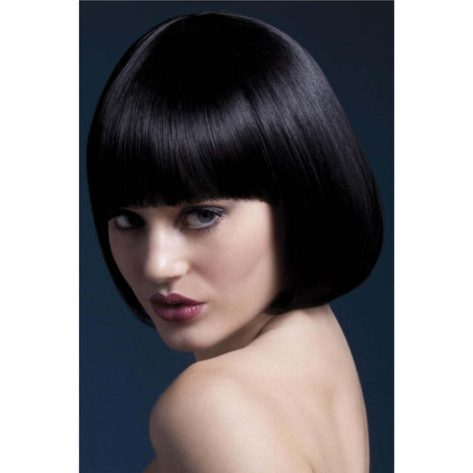 Fever Mia Wig Adult Black Short Bob With Fringe 25cm 1