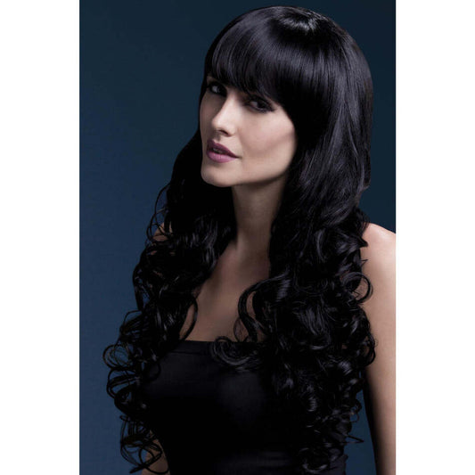 Fever Isabelle Wig Black Long Soft Curl with Fringe 66cm Adult Costume Hair 1