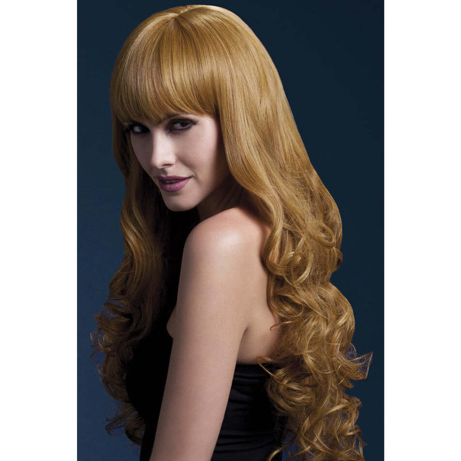 Fever Isabelle Wig Adult Auburn Long Soft Curl with Fringe 66cm 1