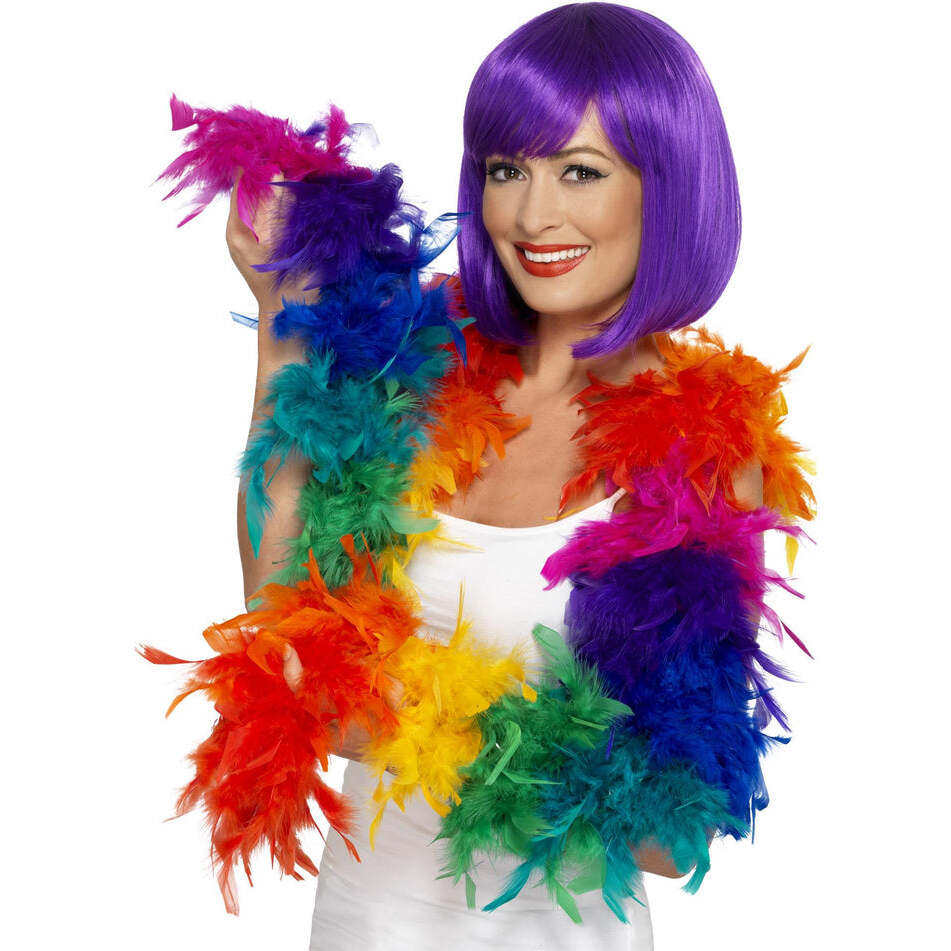Deluxe Boa Rainbow 180cm 80g Adult Costume Accessory 1