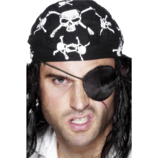 Deluxe Pirate Eyepatch Black Satin Adult Costume Accessory 1
