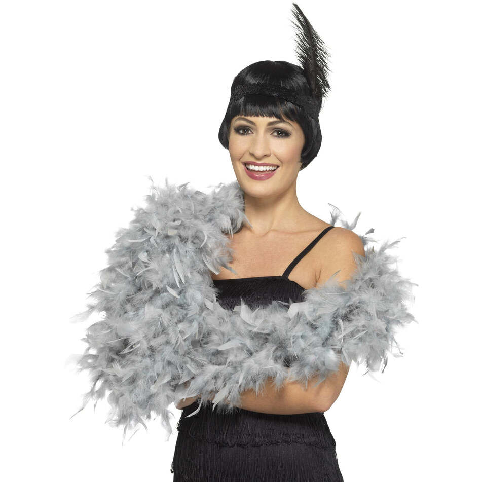 Deluxe Boa Silver 180cm 80g Adult Costume Accessory 1