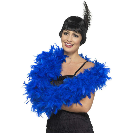 Deluxe Boa Fluffy Blue 180cm Long 80g Adult Costume Accessory 1