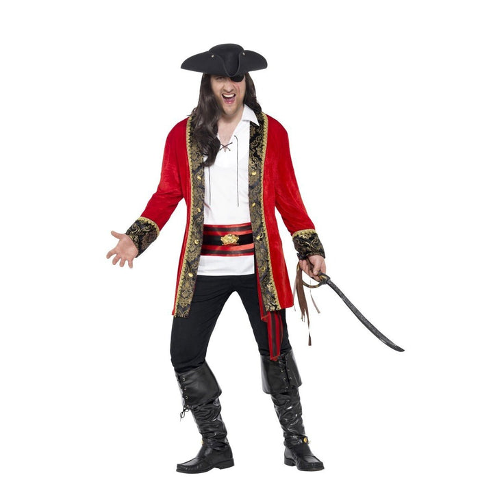 Curves Pirate Captain Costume Red Velour 1