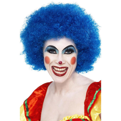 Crazy Clown Wig Blue Adult Costume Hair 1