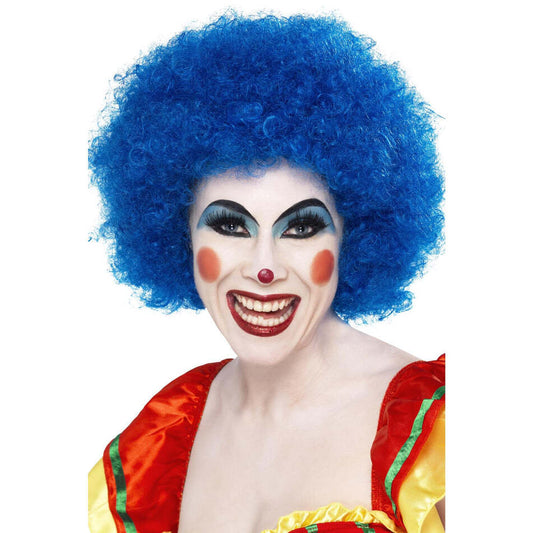 Crazy Clown Wig Blue Adult Costume Hair 1