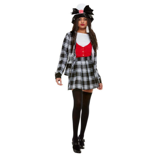 90s Clueless Dionne Costume Adult Black Plaid Jacket Skirt Hat Socks 1