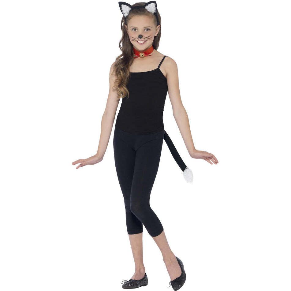 Cat Kit Black Ears Collar and Tail Kids Instant Costume 1