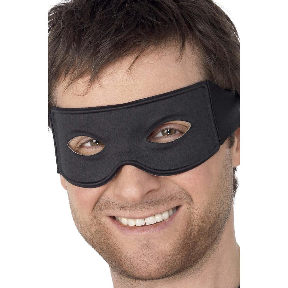 Bandit Eyemask with Tie Scarf Black Adult Superhero Costume Accessory 1
