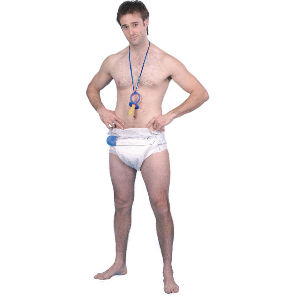 Baby Kit Assorted Adult White Jumbo Nappy Safety Pin and Dummy 1