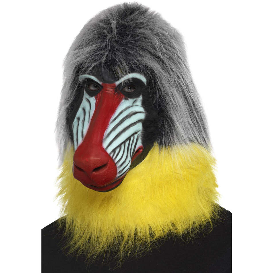 Grey Baboon Latex Mask Full Overhead Adult Lion King Costume Accessory 1