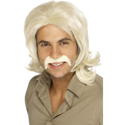 70s Retro Wig Blonde Centre Parting Flicked Out Ends Mens Costume Hair 1