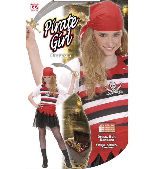Pirate Girl  Dress, Belt, Bandana 