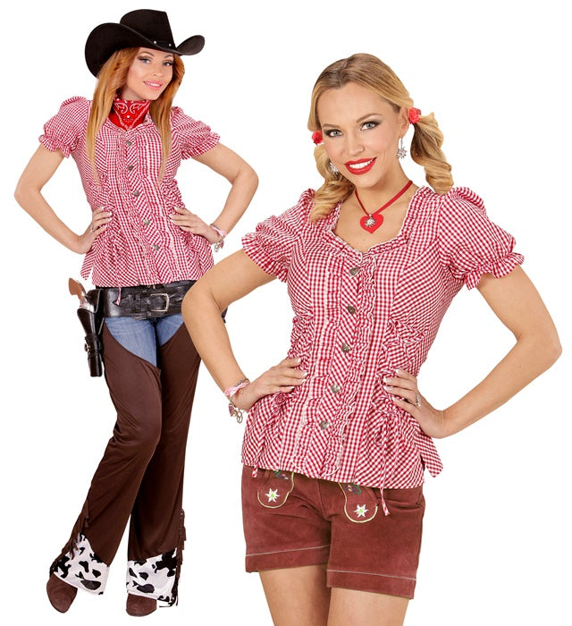 Red Chequered Blouse
