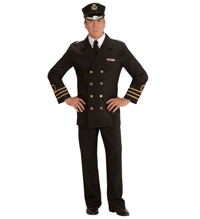 Navy Officer  Jacket, Mock Shirt With Tie, Pants, Hat 