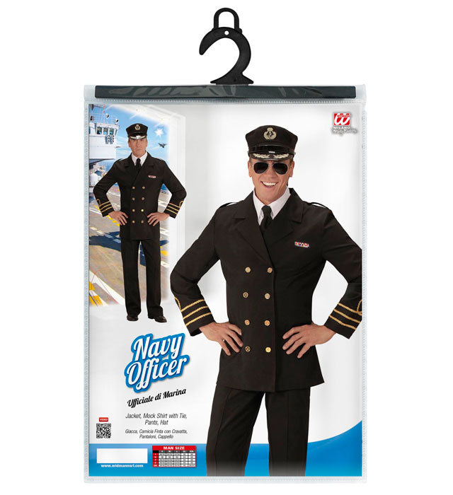 Navy Officer  Jacket, Mock Shirt With Tie, Pants, Hat 
