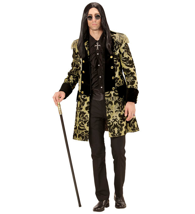 Gold Jacquard Parade Coat For Man